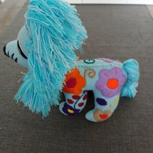 Colorful‎ Mexican Hand Made Embroidered Stuffed Animal Lion With Floral Design